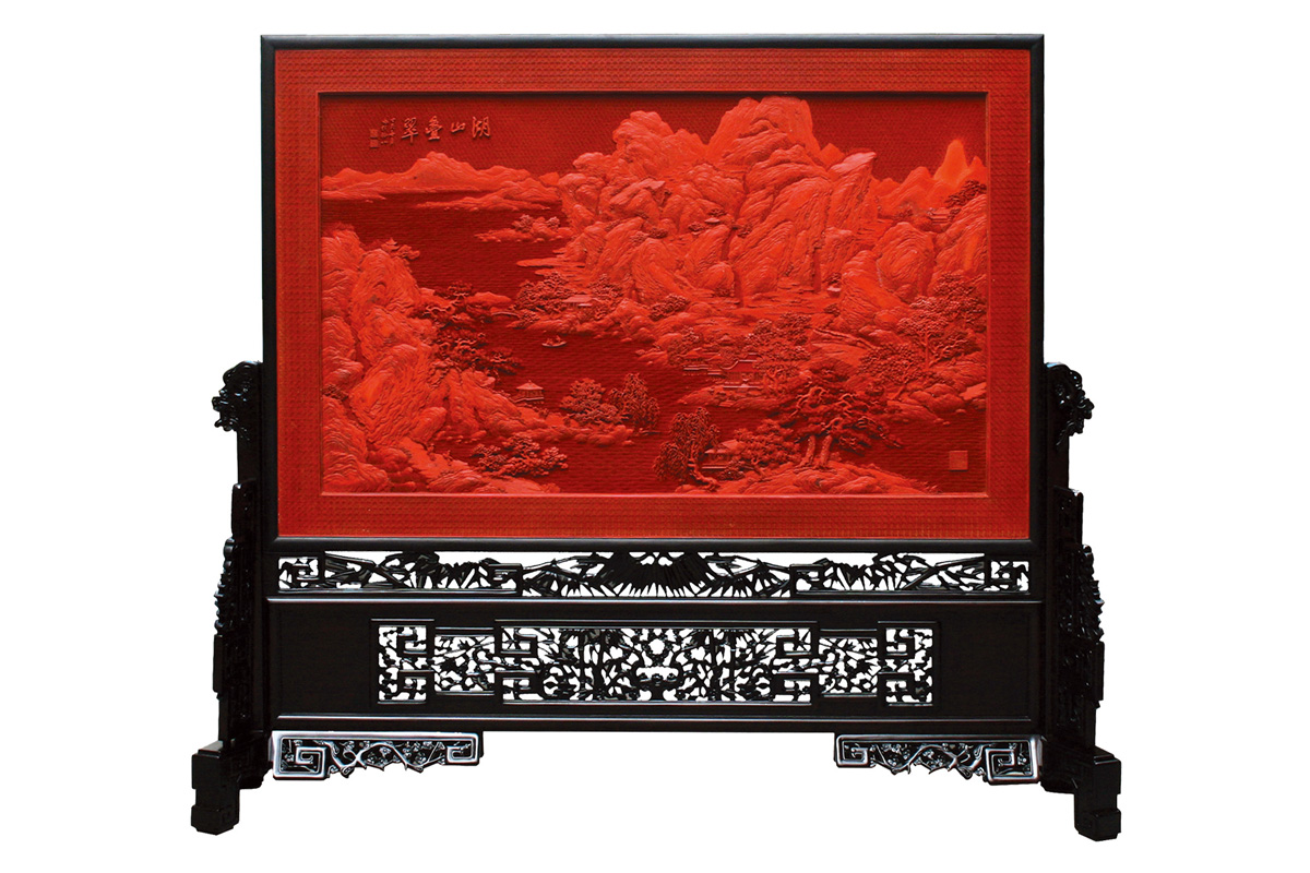 紅雕漆《秋山晴曉》筆海創作思想